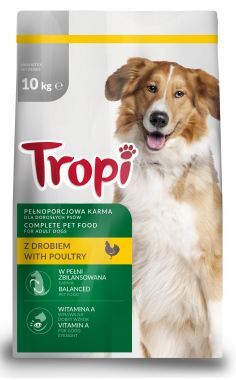 TROPI SUCHA KARMA Z DROBIEM 10 KG